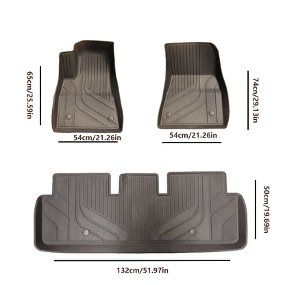 Mats For 2024 Tesla Model 3 Highland, TPE All Weather Floor Liners, Full Set Of Black Floor Mats & Cargo Liners Custom For Tesla Model 3 Highland